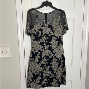 Tadashi Shoji Black and Silver Sheath Mini Dress